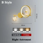 Applique Murale Led Lunaire Cosmos Enfance B Stylt Gold Droite / Lumière Tricolore Chambre