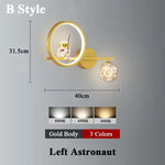 Applique Murale Led Lunaire Cosmos Enfance B Stylt Or Gauche / Lumière Tricolore Chambre
