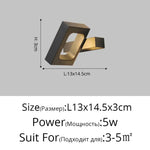 Applique Murale Led Nordique Design Élégante Noir C 13X14 5Cm / Blanc Chaud (2700-3500K) Chambre