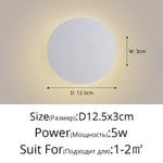 Applique Murale Led Nordique Élégante Moderne Blanc D12X3Cm 5W / Chaud (2700-3500K) Chambre