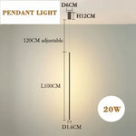 Applique Murale Led Scandinave Chic. Suspension L100Cm / Corps Noir Rc À Intensité Variable