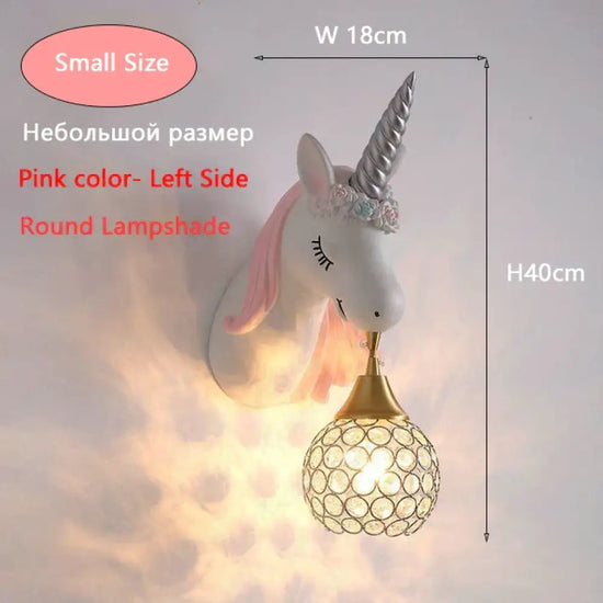 Applique Murale Licorne Enchantée Enfants Chambre Rose Petite Taille 2 / 3 Température De Couleur