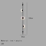 Applique Murale Marbre Design Élégance Lumineuse 150Cm-Noir / Métal-Marbre Lumière Blanche Chambre