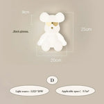 Applique Murale Ours Scandinave Minimaliste Design. D / 3 Températures De Couleur Chambre