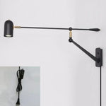 Applique Murale Rétractable: Design Moderne Lumière Élégante Noir Avec Prise Chambre