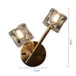 Applique Murale Rétro Cristal Chic Élégant Lumineux 2 Lampes 16 X 24 Cm / Chaude Chambre