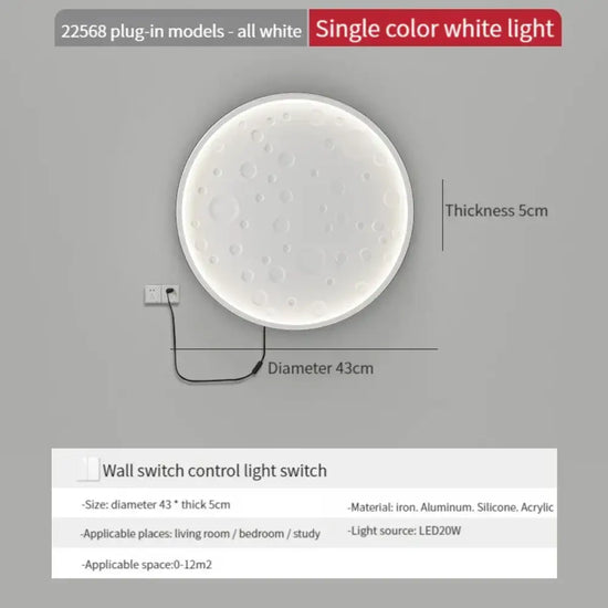 Applique Murale Ronde Élégante Usb Design Minimaliste Lumière Blanche-Blanche / Ca 110 V Chambre