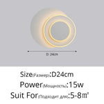 Applique Murale Scandinave Lumineuse Minimaliste. Blanc Style D 15W / 3 Couleurs Pas De