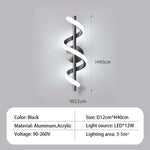 Applique Murale Spirale Élégante Illumination Design B-Noir 1 Pièces / Blanc Chaud (2700-3500K)