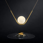 Arto Suspension Verre Boule Et Bras Doré Luminaire Chambre