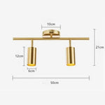 Barre Led Aluminium Noir Doré 2 Lampes Luminaire Chambre