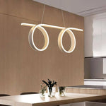 Double Boucles Led Suspension Blanche Luminaire Chambre