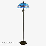 Lampadaire Tiffany Vitrail Bleu Méditerranéen Luminaire Chambre