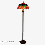 Lampadaire Tiffany Vitrail Vert Glaze Luminaire Chambre