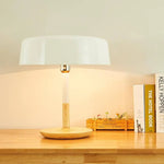 Lampe Led Design Bois Et Abat-Jour Arrondi Luminaire Chambre