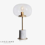 Lampe Led Design Marbre Et Verre Blanc Luminaire Chambre
