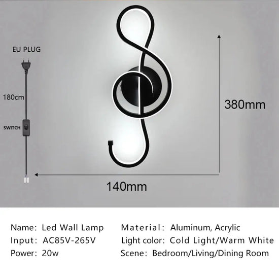Lampe Led Élégante Design Minimaliste Scandinave Applique Murale Chambre