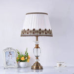 Lampe Led Rétro Cristal Et Tissu Luminaire Chambre