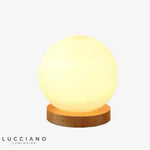 Lampe Moderne Led En Bois Et Verre Luminaire Chambre