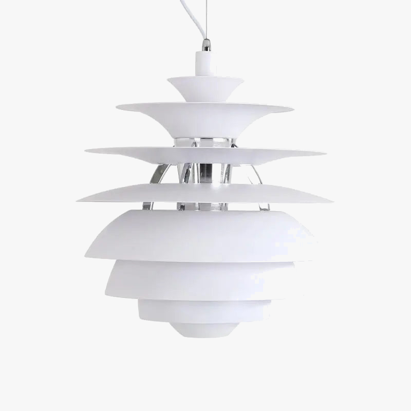 Postmoderne aluminium hanglamp, handgemaakt door Scandinavische ontwerper