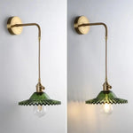 Lanterne Murale Vintage En Laiton Vert 2 / Lumière Froide Applique Murale Chambre