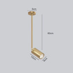 Led Moderne Cylindre Aluminium Diano Doré / 60Cm Luminaire Doré