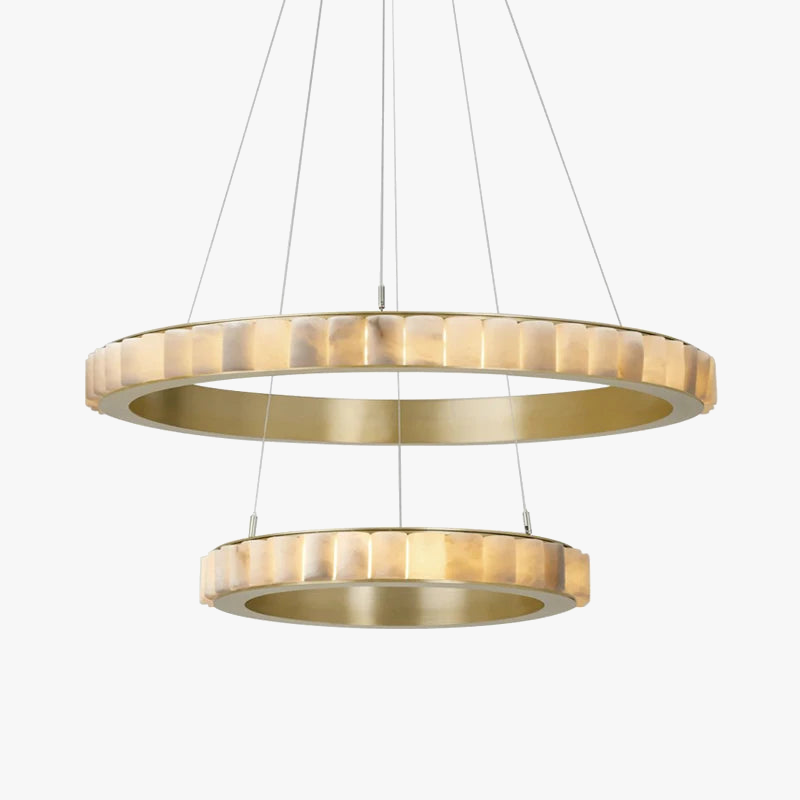Design kroonluchter LED ringen postmodern marmer goud zwart rond design voor eetkamer