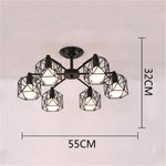 Luminaire Vintage Noir À Cages 6 Lampes Chambre