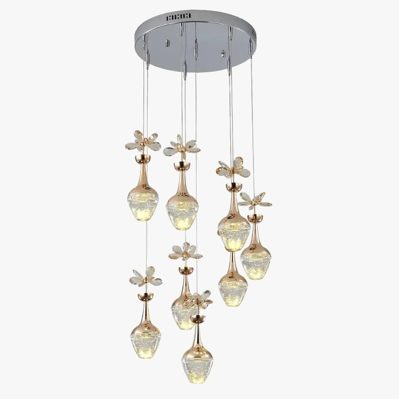 luxe kristallen kroonluchter met creatieve minimalistische led