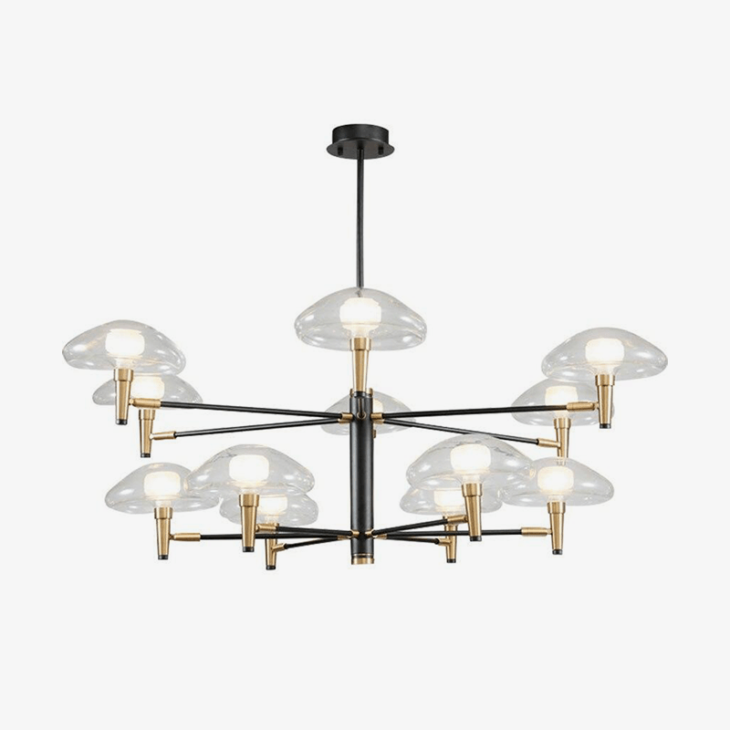 Elegante zwarte en gouden kroonluchter