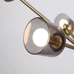 Lustre Doré Verre Fumé Design Luminaire Chambre