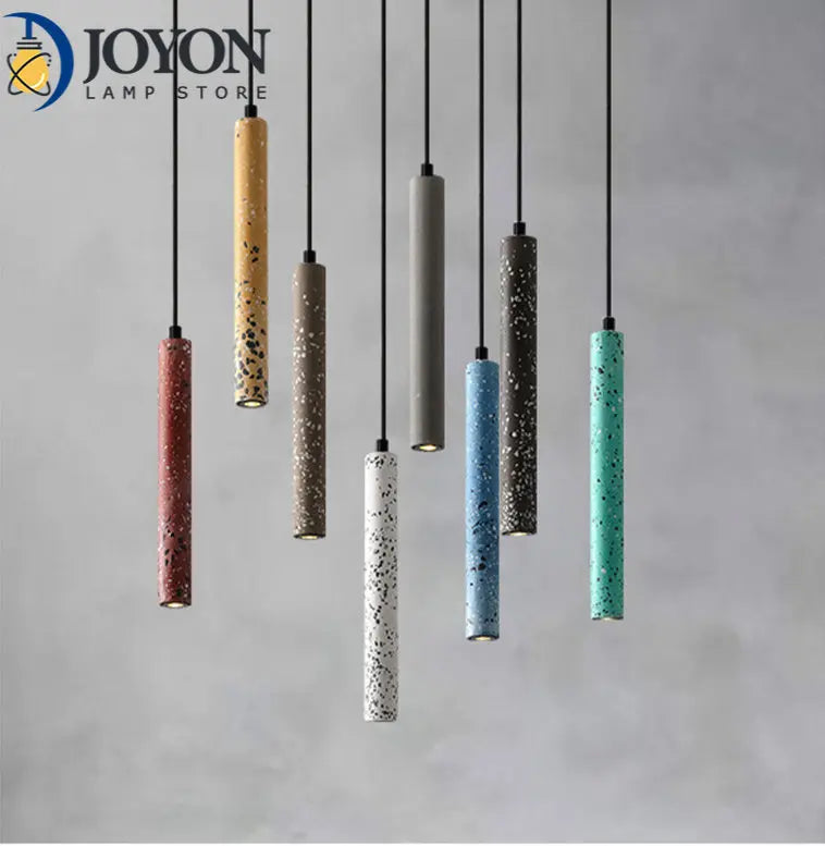 Elegante betonnen buishanglamp