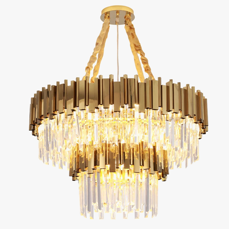 gouden kristallen kroonluchter modern design met led-verlichting