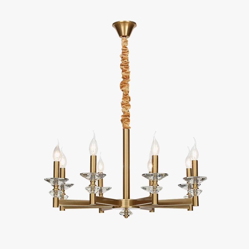 kristallen hanglamp in Europese industriële retro stijl van ijzer