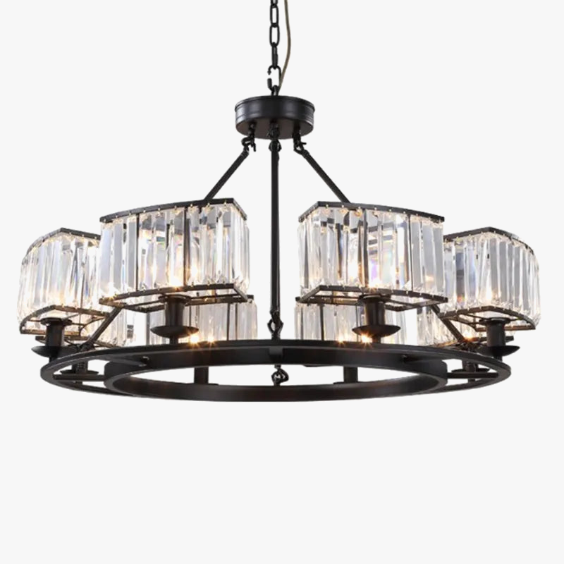 Vintage industriële kroonluchter van kristal