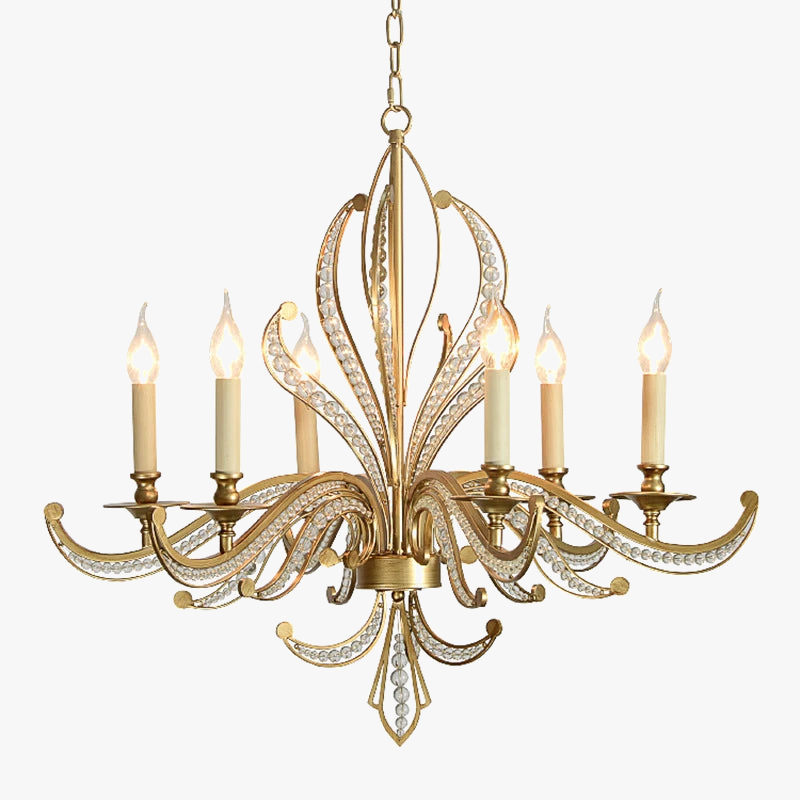 Elegante kroonluchter met gouden kristallen