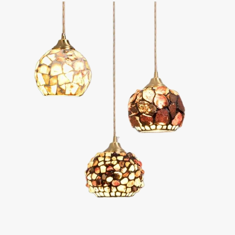 Chique Scandinavische schelpen glazen lamp