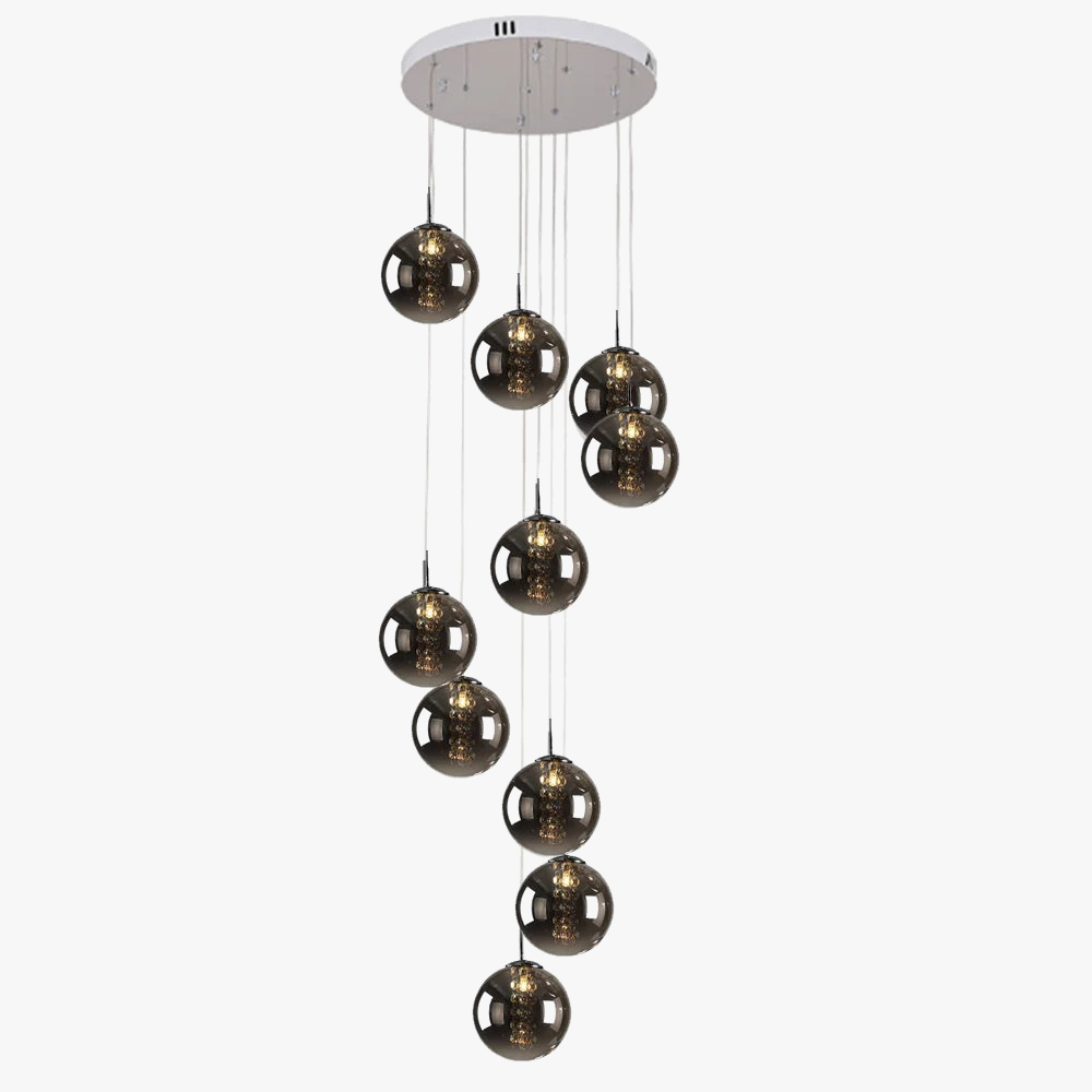 glazen kroonluchter voor moderne design trap met led