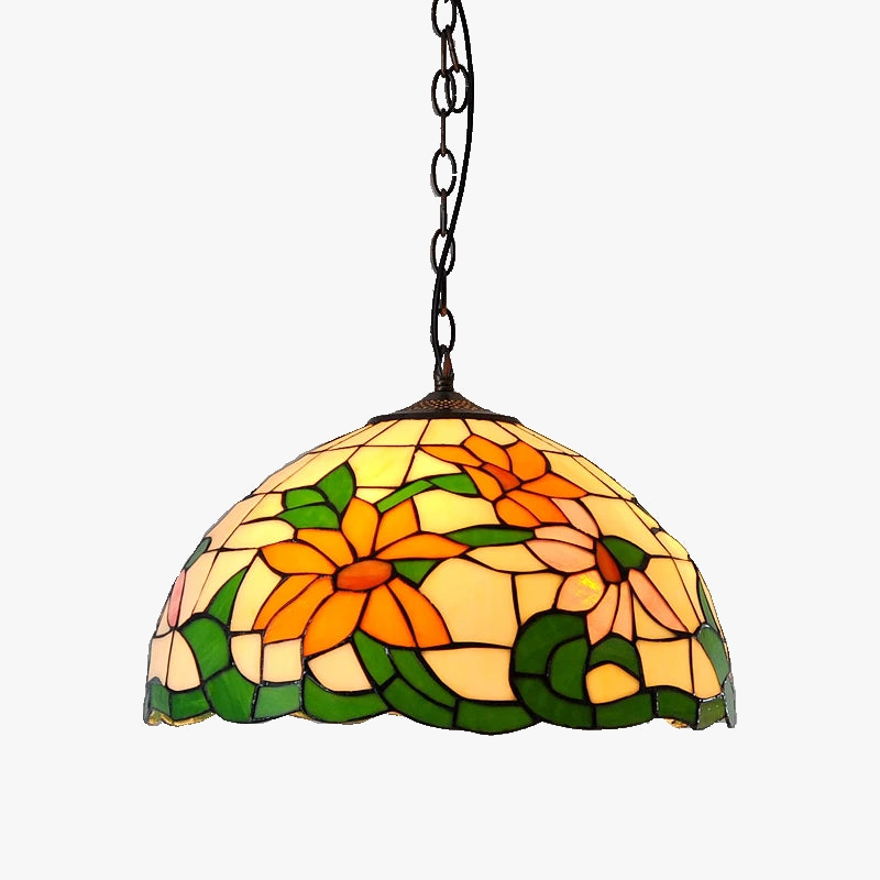 Rustieke chique glazen zonnebloem lamp