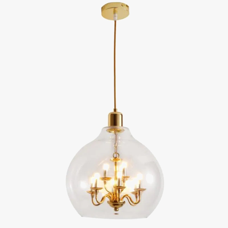 Elegante industriële kroonluchter van transparant glas