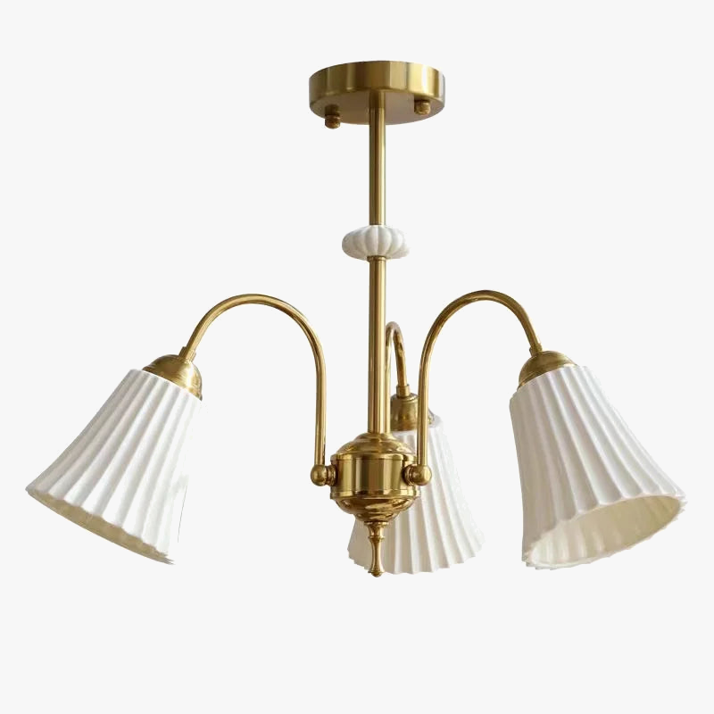 Retro Franse stijl kroonluchter van wit keramiek