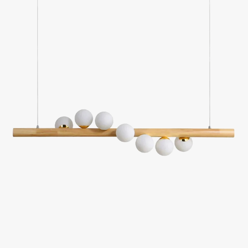 Japanse massief houten kroonluchter met creatief design en trendy verlichting