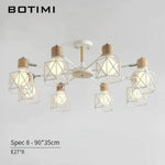 Lustre Led Bois Moderne Métallique 8 Lampes Luminaire Chambre