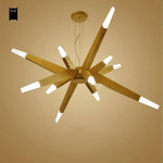 Lustre Led Branches Bois Design Luminaire Chambre