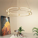Lustre Led Doré Anneaux Pavia Luminaire