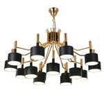 Lustre Led Doré Avec Lampes Contrastées Luminaire Chambre