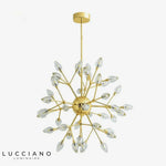 Lustre Led Doré Cristal À Multiples Ampoules Luminaire Chambre