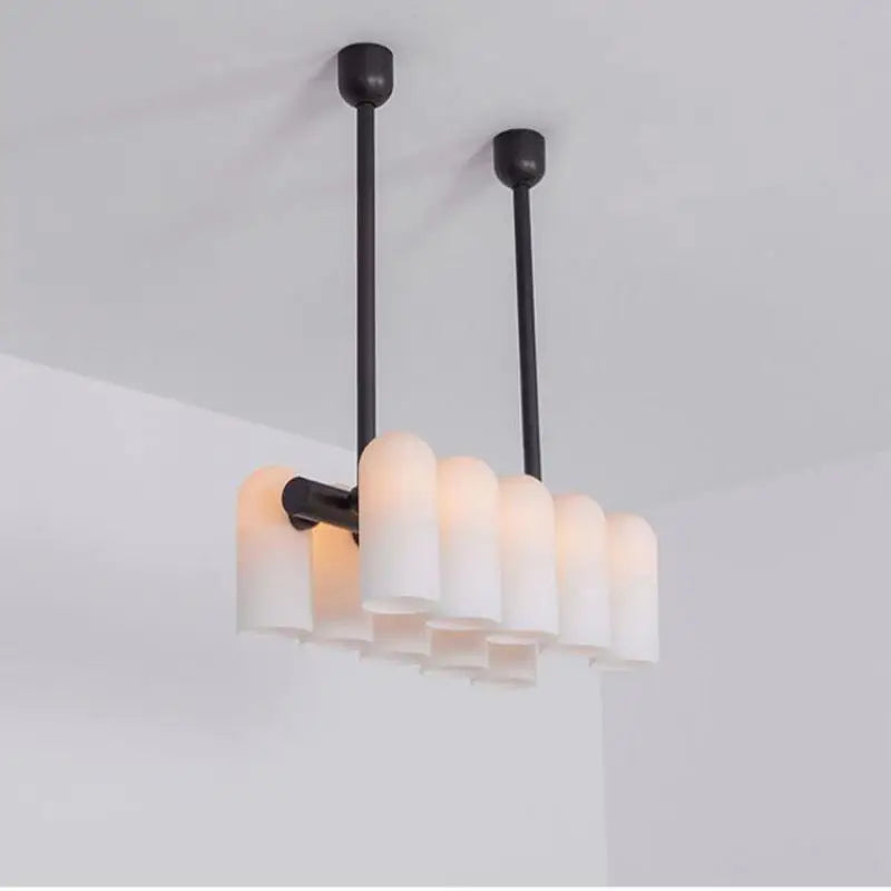 led glazen kroonluchter in art deco stijl met moderne hangverlichting