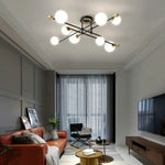 Lustre Led Moderne Croisé Noir Doré Luminaire Chambre