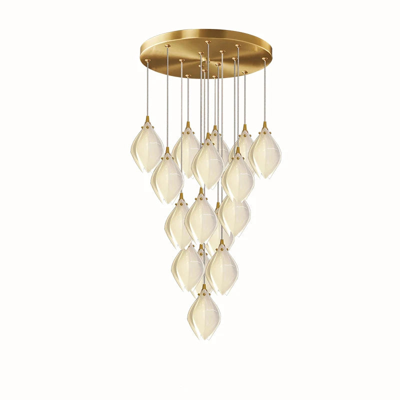 moderne led hanglamp van keramiek in bloembladvorm decoratief